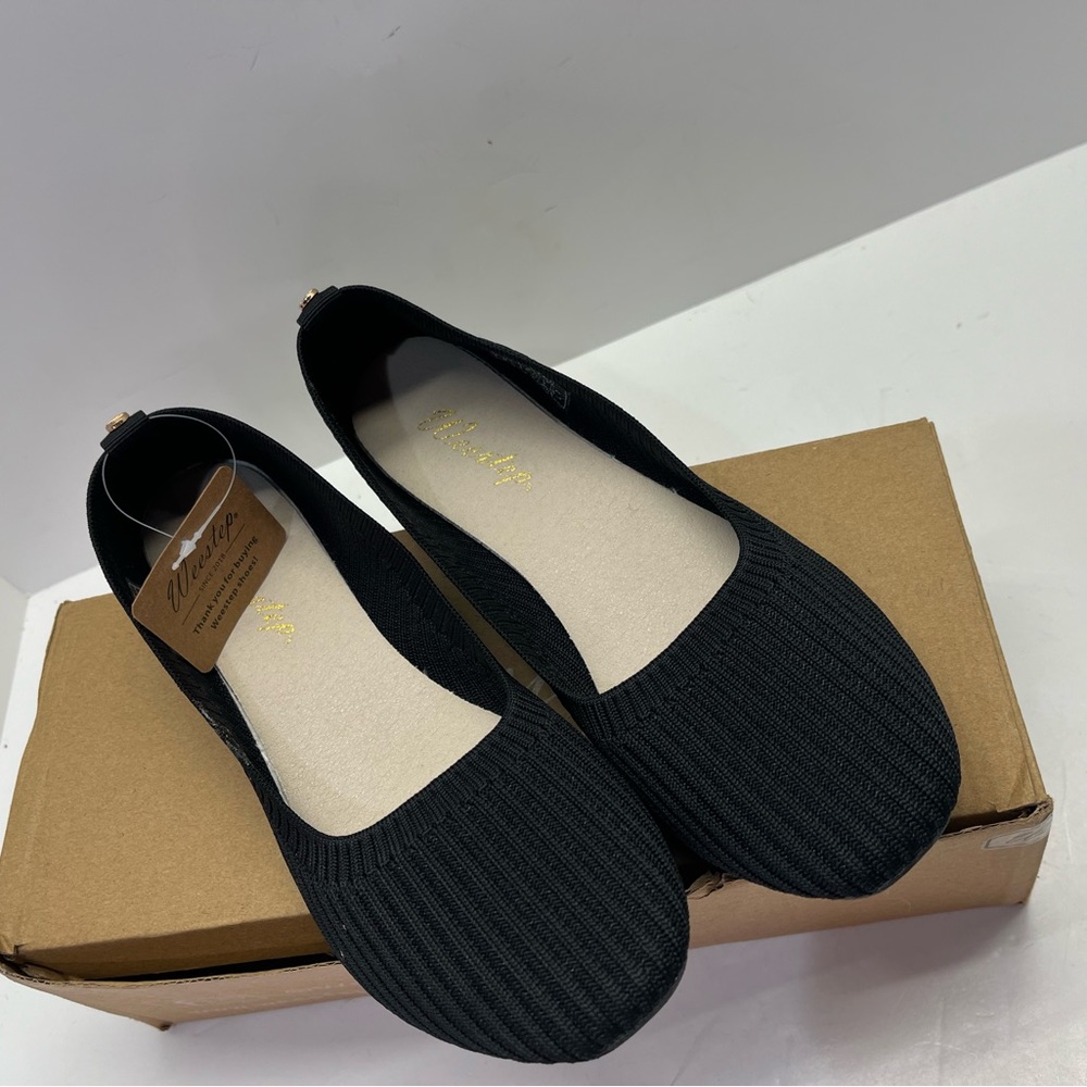NIB Weestep Women’s Black Knit Slipper Dress Shoes Size 8.5